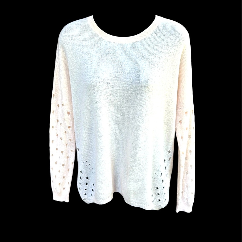 KOKUN blush colored cashmere sweater with cut/outs, M